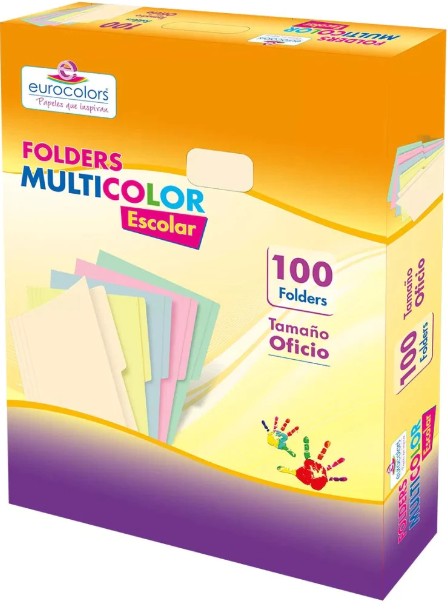 Folder Multicolor Tamaño Oficio Color Manila 
