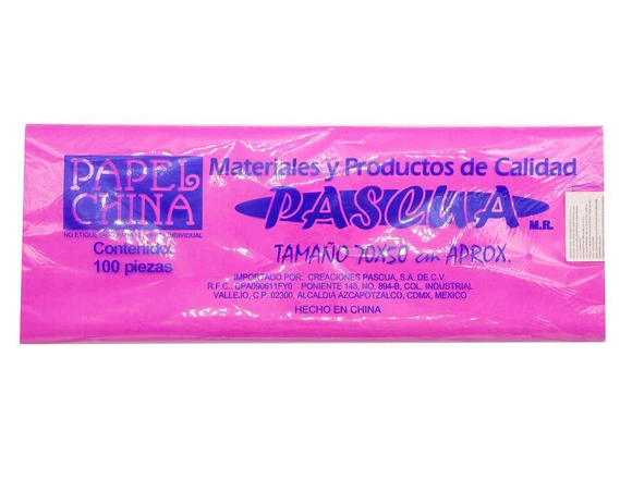 Papel China Color Rosa Mexicano