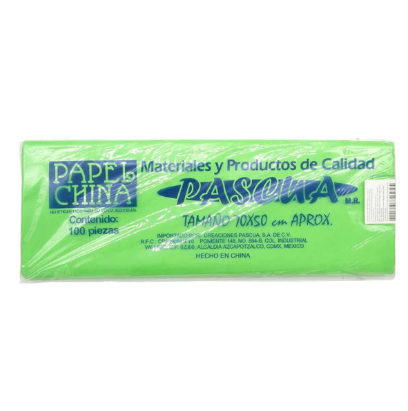 Papel China Color Verde Limón