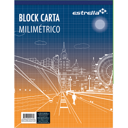 Block de Hoja Tamaño Carta Milimetrico		