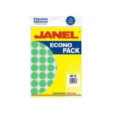 Etiqueta Adhesiva Econopack JANEL Color Verde 13MM