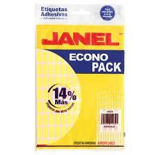 Etiqueta Adhesiva Econopack JANEL Color Amarillo 8 x 20 MM