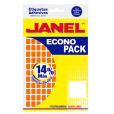 Etiqueta Adhesiva Econopack JANEL Color Naranja 8 x 20 MM