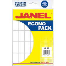 Etiqueta Adhesiva Econopack JANEL Color Blanco 19 x 38 MM