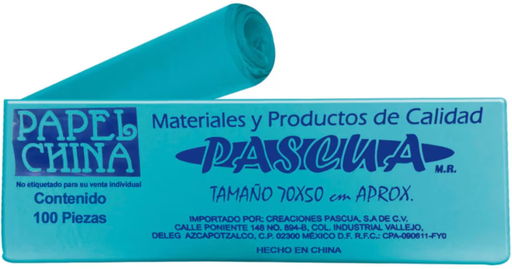 Papel China Color Azul Turquesa 