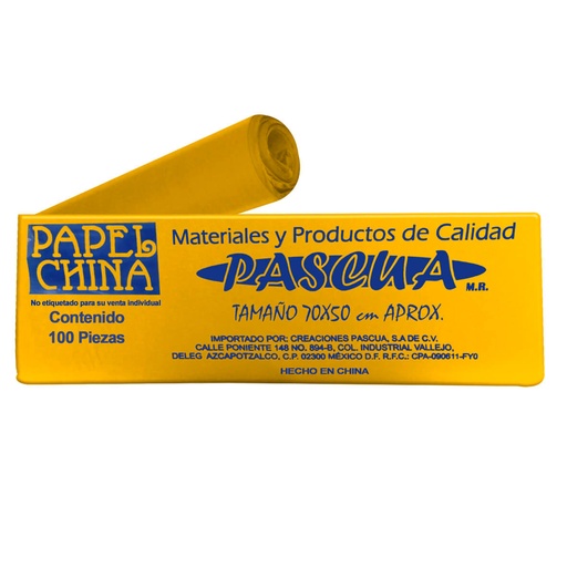 Papel China Color Amarillo Mango