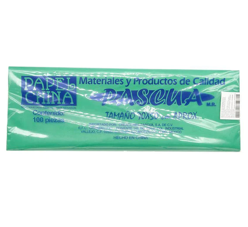 Papel China Color Verde Bandera