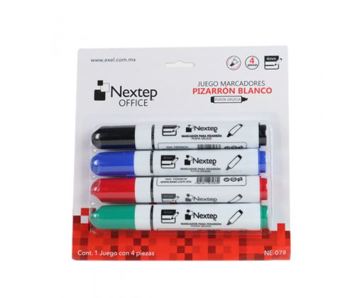 Juego de Marcadores Para Pizarron Blanco C/4 Nextep