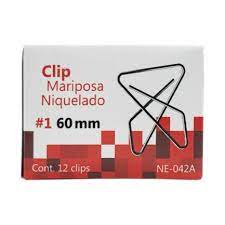 Clip Mariposa Niquelado #1 60mm Nextep