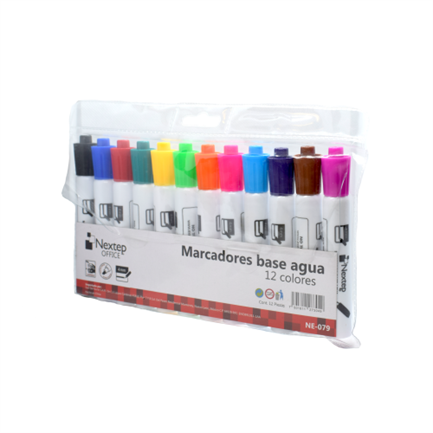 Marcadores Base Agua Colores Nextep (12pzs)