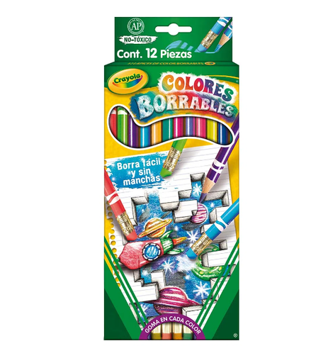 Lapices de Colores Borrables CRAYOLA Con 12 Colores