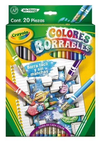Lapices de Colores Borrables CRAYOLA Con 20 Colores