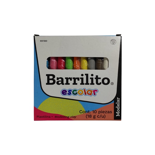 Plastilina Barrilito Diversos Colores Con 10 Piezas 