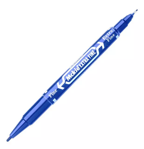 Marcador Permanente Doble Punta Zebra Azul